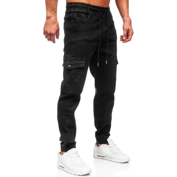 Svarta byxa i cargo modell - Jeans joggers sidan