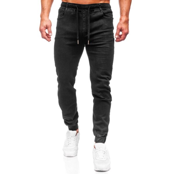 Jeans joggers - Svarta byxor med mudd framifrån