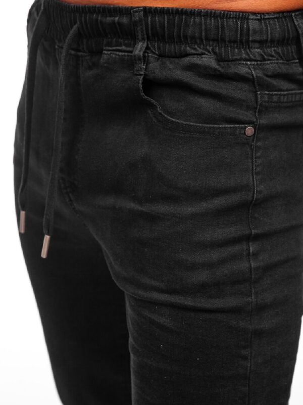 Jeans joggers - Svarta byxor med mudd zoomad