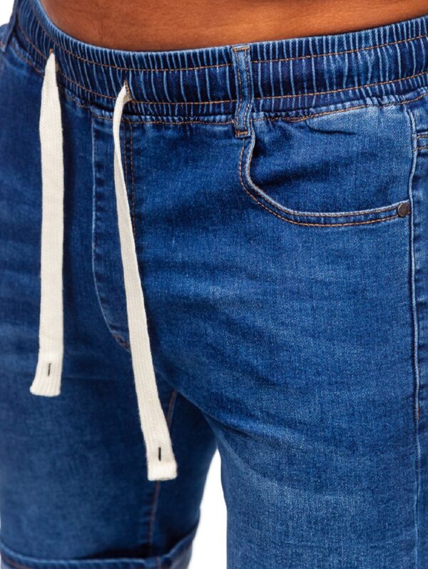 Blåa jeansshorts - Resårshorts zoomad