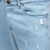 Slitna ljusblåa jeansshorts - Herrshorts zoomad