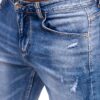 Slitna shorts herr - Ljusblåa jeansshorts zoomad