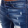 Blåa shorts - Slitna jeansshorts zoomad