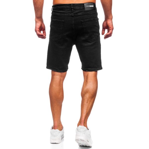 Svarta jeansshorts -Trendslitna herr bakifrån