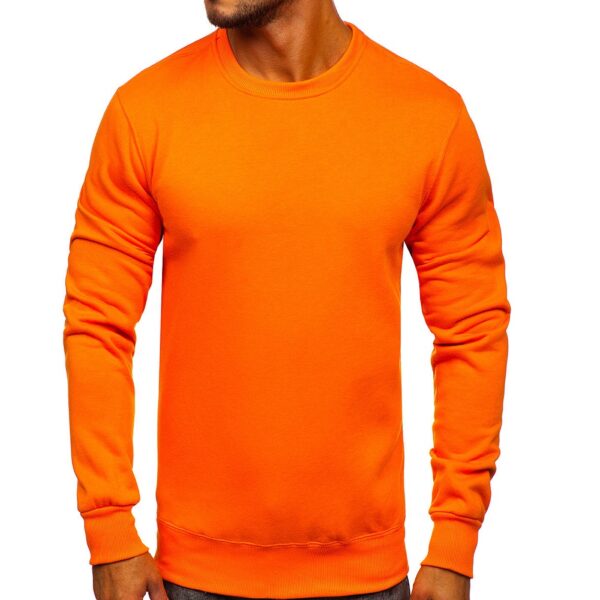 Basic billiga sweatshirts herr orange