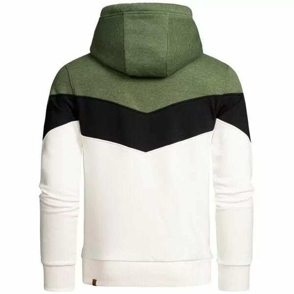 Herr Hoodie 359 kr - Flerfärgad huvtröja färgerna grönt, svart och vitt - baksidan av tröjan