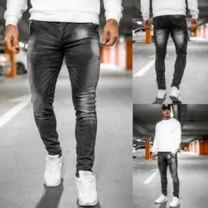 JHN - Svarta Jeans med stretch - Herrjeans Regular fit