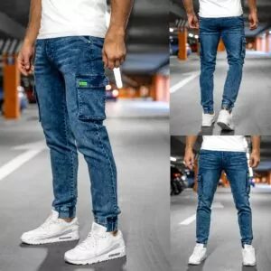 Blåa jeans joggers - herrjeans - jhnsport