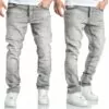 Ljusgråa Jeans Herr - Billiga sköna jeans online - straight fit med stretch
