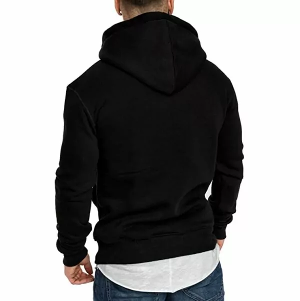 Supersköna hoodies med känguruficka svart bakifrån