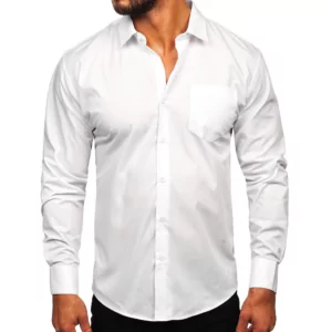 Långärmad vit herrskjorta - Skjorta till de flesta tillfällena