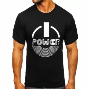 tshirt printed herrtröja 129 kr - svart T-shirt power