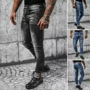 Jeans med nötningar och slitningar - 2 färgval