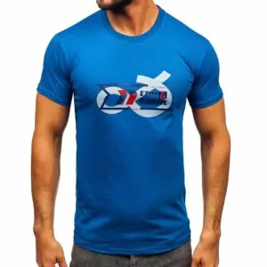 Blå T-shirt Ezri & Corne Printed - Herrtröja