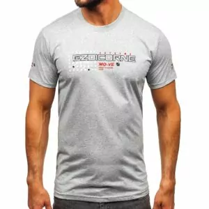 Ljusgrå T-shirt Ezdicorne Printed - Herrtröja