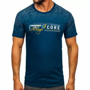 Mörkblå T-shirt Core Printed - Herrtröja