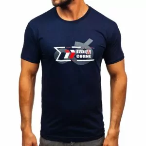 Mörkblå T-shirt Ezri & Corne Printed - Herrtröja