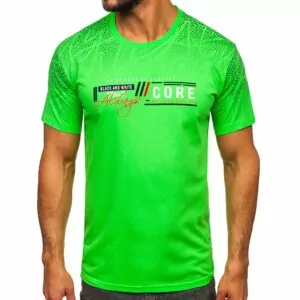 Neongrön T-shirt Core Printed - Herrtröja