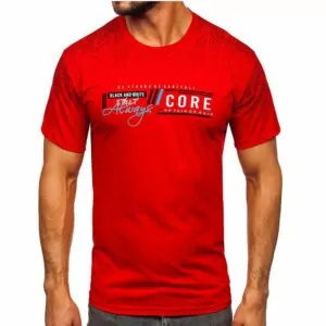 Röd T-shirt Core Printed - Herrtröja