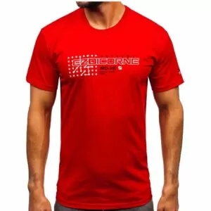 Röd T-shirt Ezdicorne Printed - Herrtröja