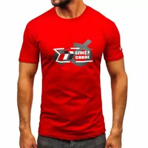 Röd T-shirt Ezri & Corne Printed - Herrtröja