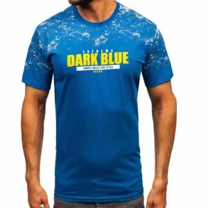 T-shirts med tryck - blå printed herrtröja