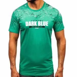 T-shirts med tryck - grön printed herrtröja