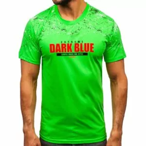 T-shirts med tryck - neongrön printed herrtröja
