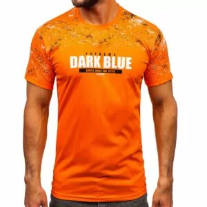 T-shirts med tryck - orange printed herrtröja