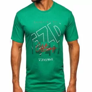 Printed grön T-shirt - Herrtröja med tryck