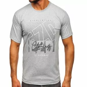 Printed ljusgrå T-shirt - Herrtröja med tryck