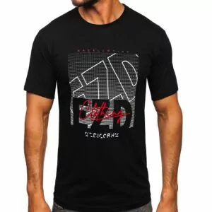 Printed svart T-shirt - Herrtröja med tryck