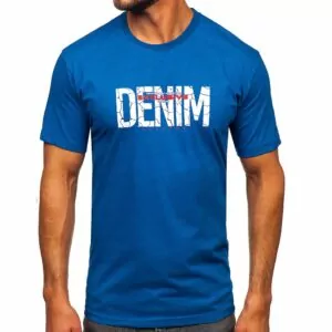 Blå T-shirt printed denim exclusive
