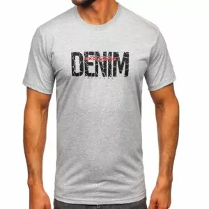 Ljusgrå T-shirt printed denim exclusive