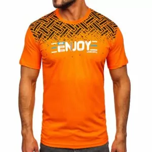 Orange T-shirt Enjoy Printed - Herrtröja