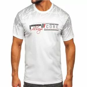 Vit T-shirt Core Printed - Herrtröja