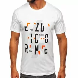 Vit T-shirt Ezdicorne Power - Herrtröja