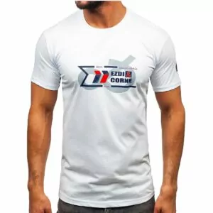 Vit T-shirt Ezri & Corne Printed - Herrtröja
