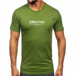 Khaki T-shirt Creative - framifrån