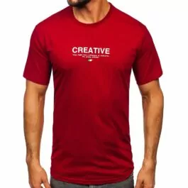 Vinröd T-shirt Creative - framifrån