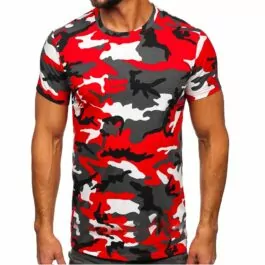 Röd camouflage t-shirt - Herr framifrån