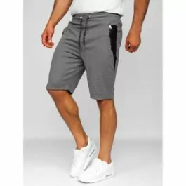Gråa shorts - Herrshorts med fickor