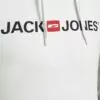 Jack & Jones vit hoodie med tryck zoom front