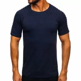 Mörkblå t-shirt med volanger - Herrtröja framifrån