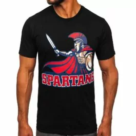 Svart t-shirt SPARTANS - Kortärmad tröja framifrån