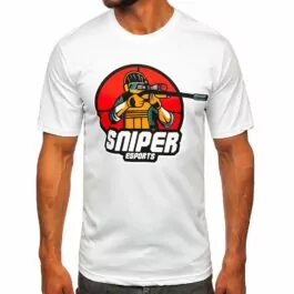 Vit t-shirt SNIPER - Herrtröja framifrån