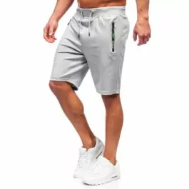 Ljusgråa shorts - Herrshorts med fickor