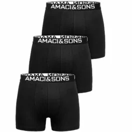 3-pack svarta boxershorts amaci & Sons