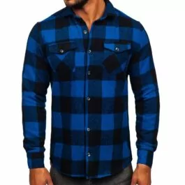 Flanellskjorta - Mörkblå herrskjorta
