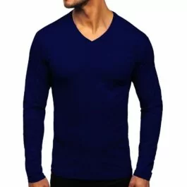 Mörkblå V-ringad tröja - Longsleeve